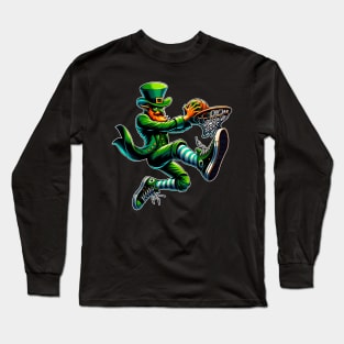 St Patrick's Day Leprechaun Irish Basketball Player Slam Dunk Long Sleeve T-Shirt